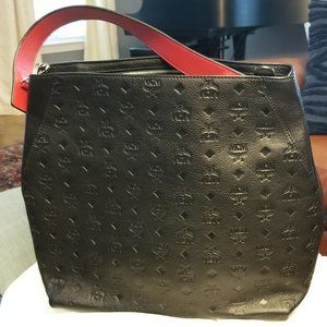 MCM Klara Hobo in Monogram Leather BLACK